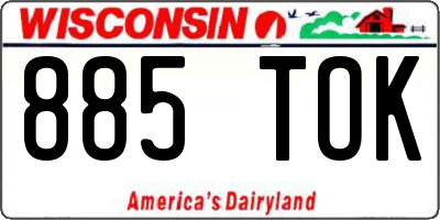 WI license plate 885TOK