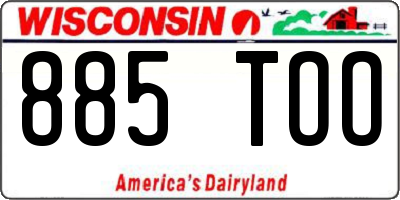 WI license plate 885TOO
