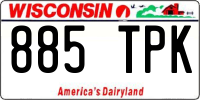 WI license plate 885TPK