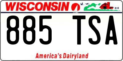 WI license plate 885TSA
