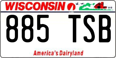 WI license plate 885TSB