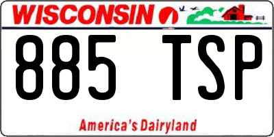 WI license plate 885TSP