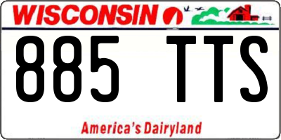 WI license plate 885TTS