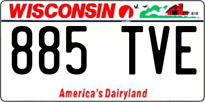 WI license plate 885TVE
