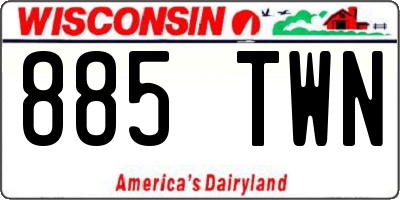 WI license plate 885TWN