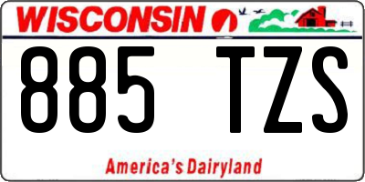 WI license plate 885TZS
