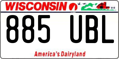 WI license plate 885UBL