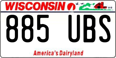 WI license plate 885UBS