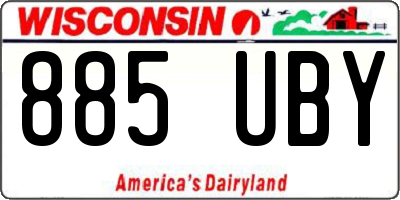 WI license plate 885UBY