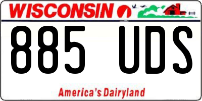 WI license plate 885UDS
