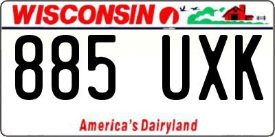 WI license plate 885UXK