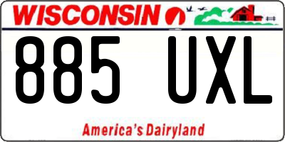 WI license plate 885UXL