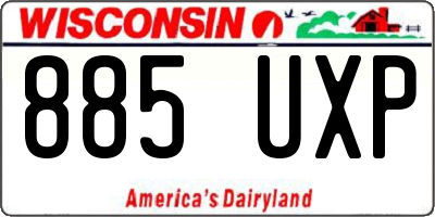 WI license plate 885UXP