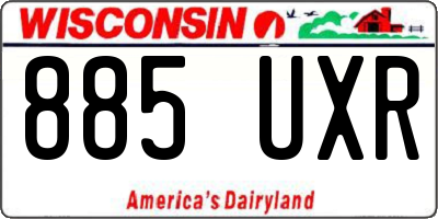 WI license plate 885UXR