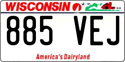 WI license plate 885VEJ