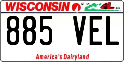 WI license plate 885VEL