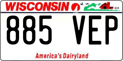 WI license plate 885VEP