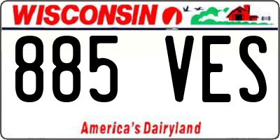 WI license plate 885VES