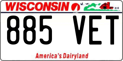 WI license plate 885VET