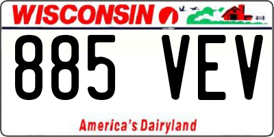 WI license plate 885VEV