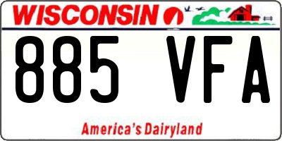 WI license plate 885VFA