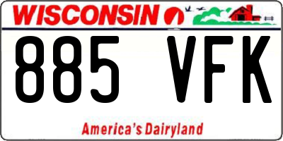 WI license plate 885VFK