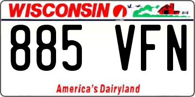 WI license plate 885VFN