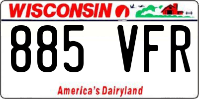 WI license plate 885VFR
