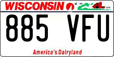 WI license plate 885VFU