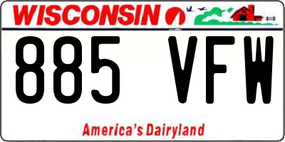 WI license plate 885VFW