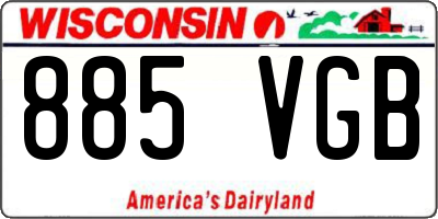 WI license plate 885VGB