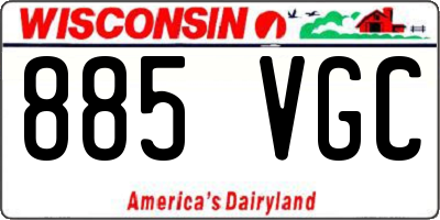 WI license plate 885VGC