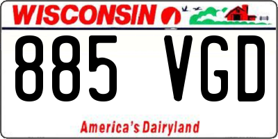 WI license plate 885VGD