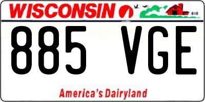 WI license plate 885VGE