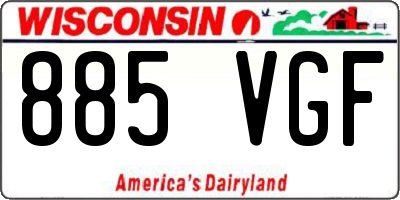 WI license plate 885VGF