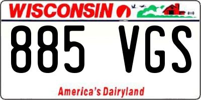 WI license plate 885VGS