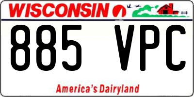 WI license plate 885VPC