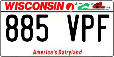 WI license plate 885VPF