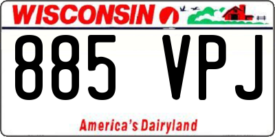 WI license plate 885VPJ