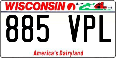 WI license plate 885VPL