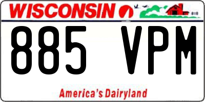 WI license plate 885VPM