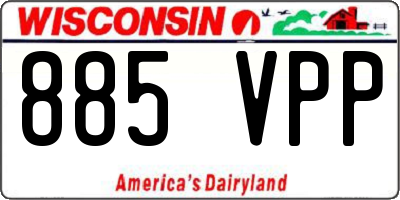 WI license plate 885VPP