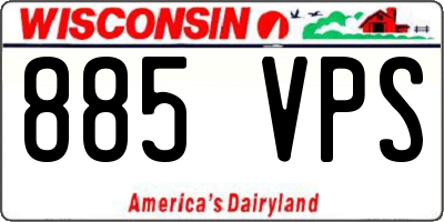 WI license plate 885VPS