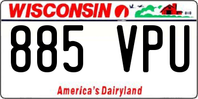 WI license plate 885VPU