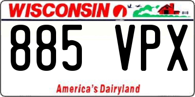 WI license plate 885VPX