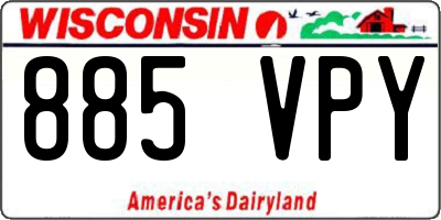 WI license plate 885VPY