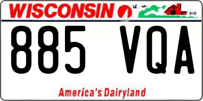 WI license plate 885VQA