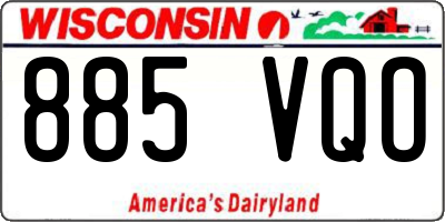 WI license plate 885VQO