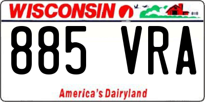WI license plate 885VRA