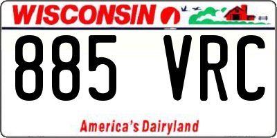 WI license plate 885VRC